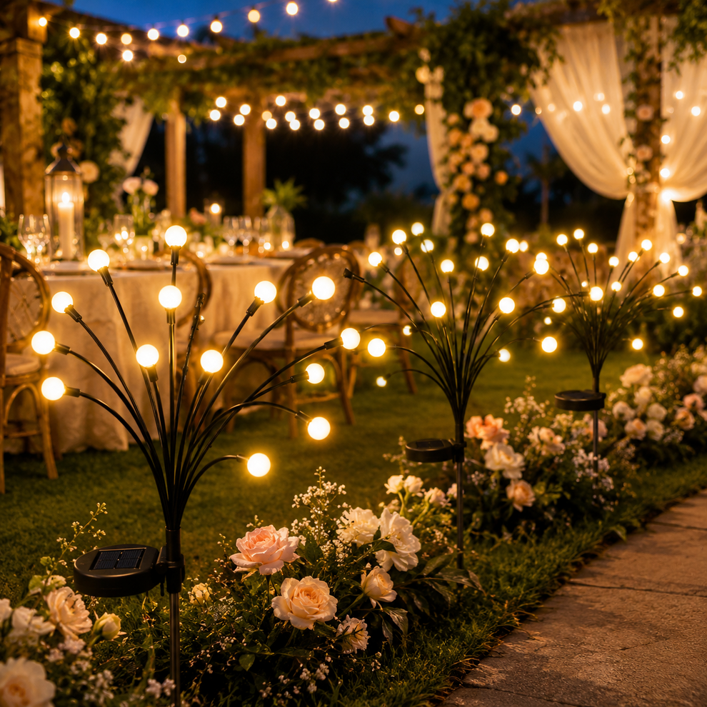 SolaBloom: Solar Firefly Garden Stake Lights