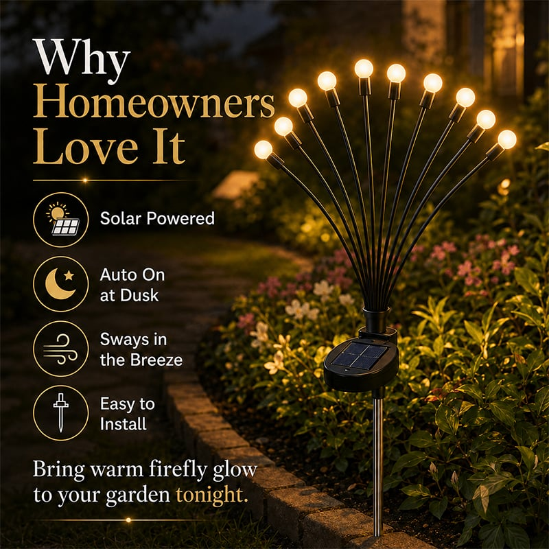SolaBloom: Solar Firefly Garden Stake Lights